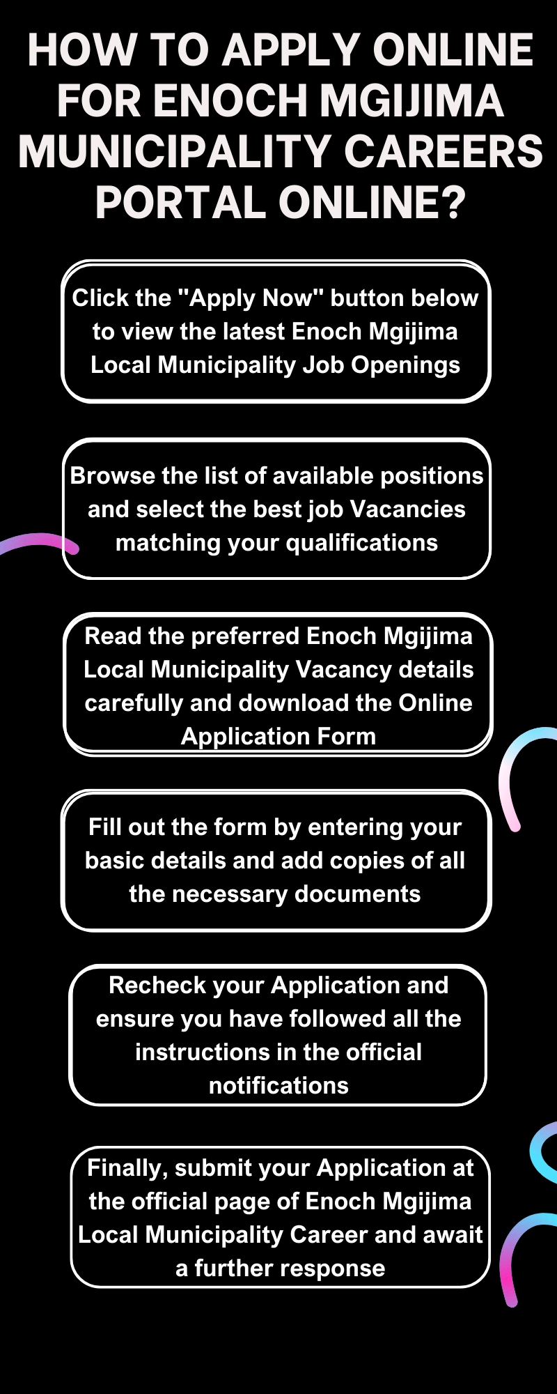 How to Apply online for Enoch Mgijima Municipality Careers Portal Online? 